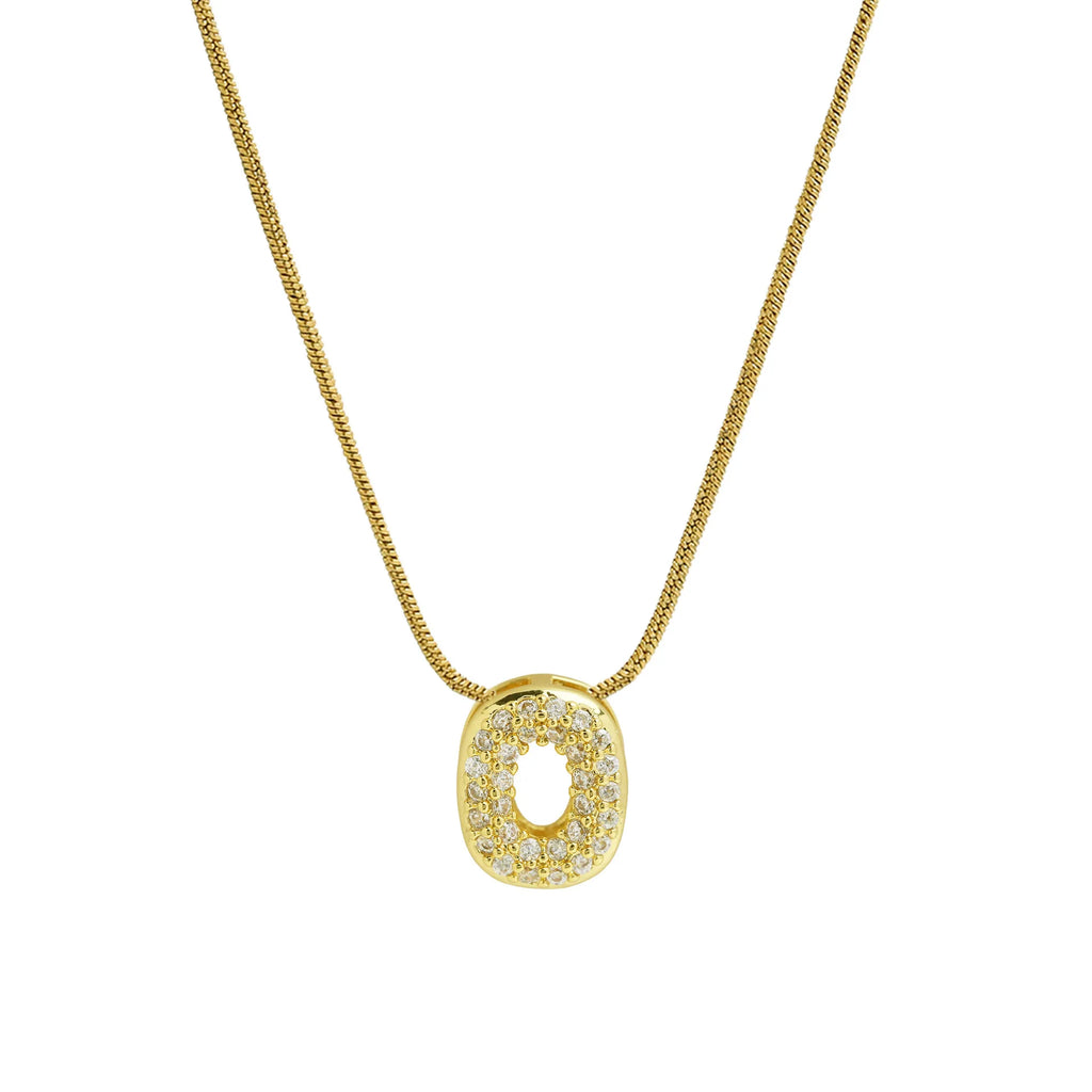 Collar con colgante de inicial con strass o