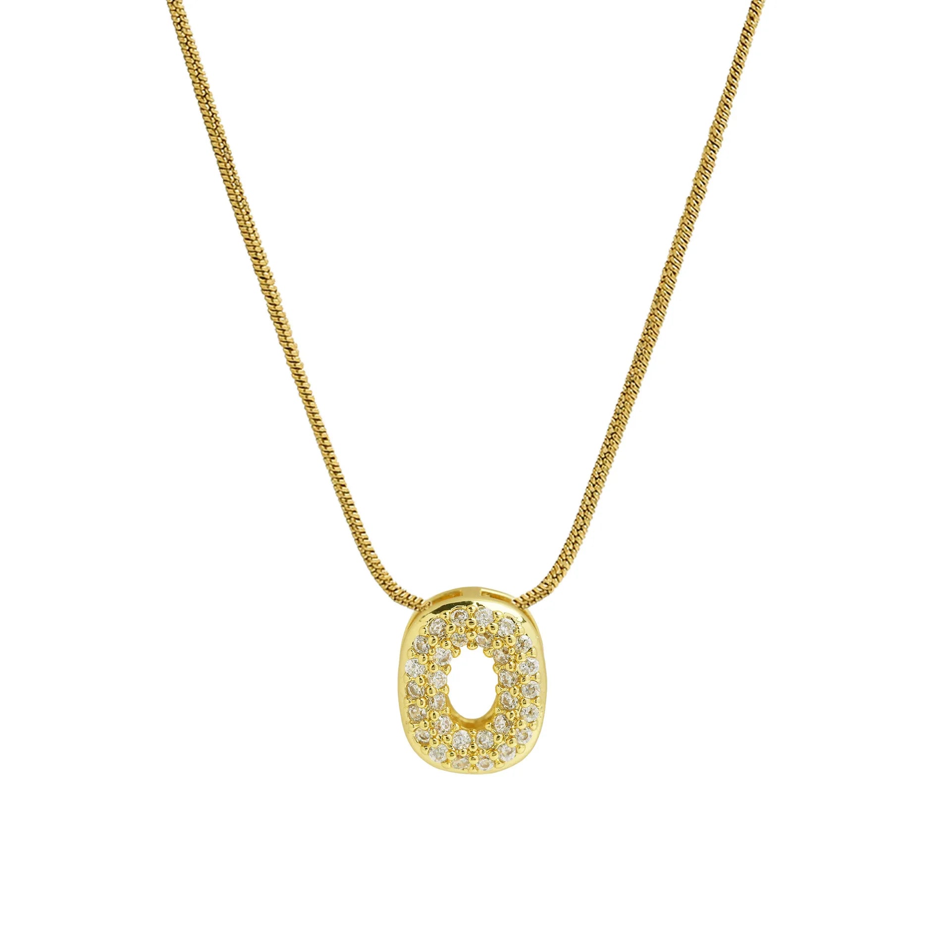 Collar con colgante de inicial con strass o