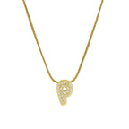 Collar con colgante de inicial con strass p