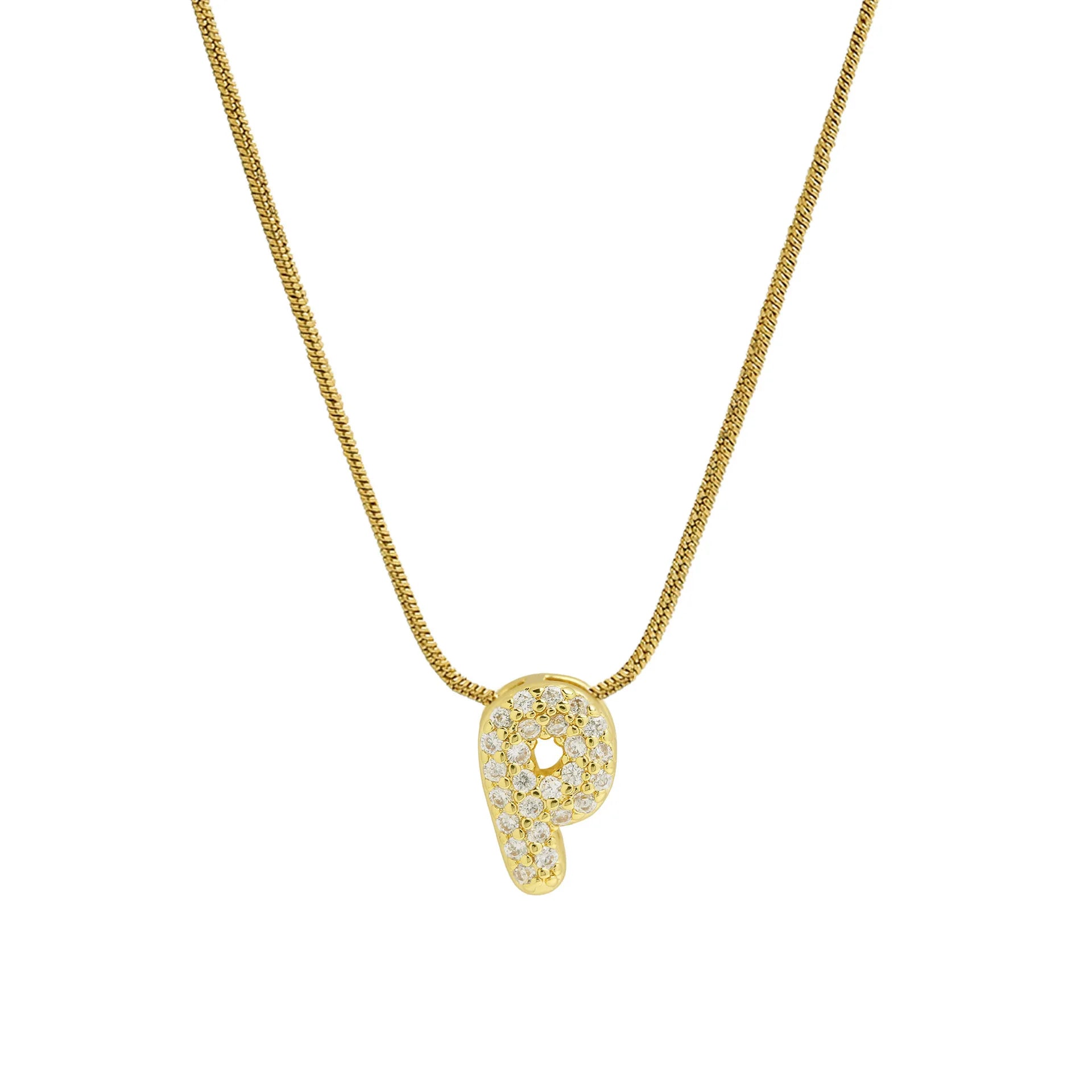 Collar con colgante de inicial con strass p