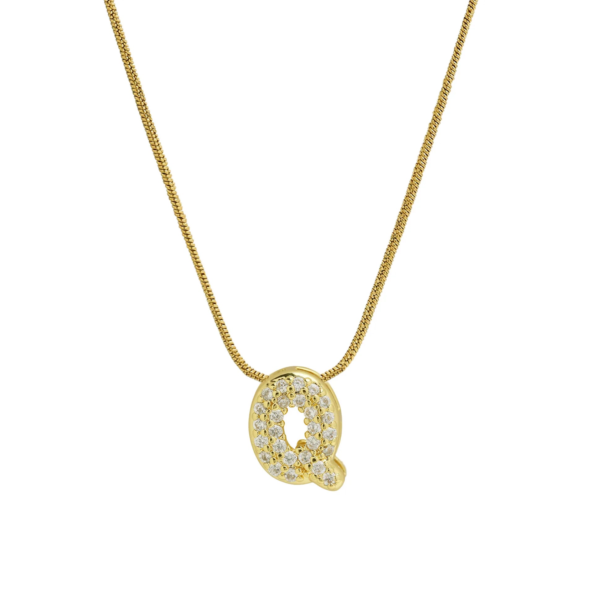 Collar con colgante de inicial con strass q