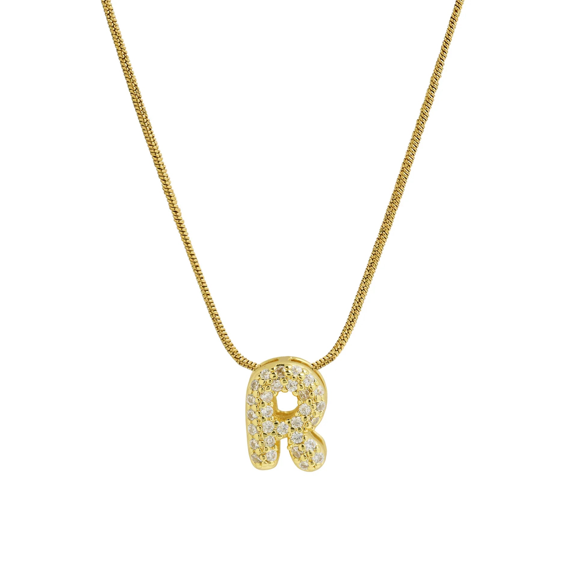 Collar con colgante de inicial con strass r