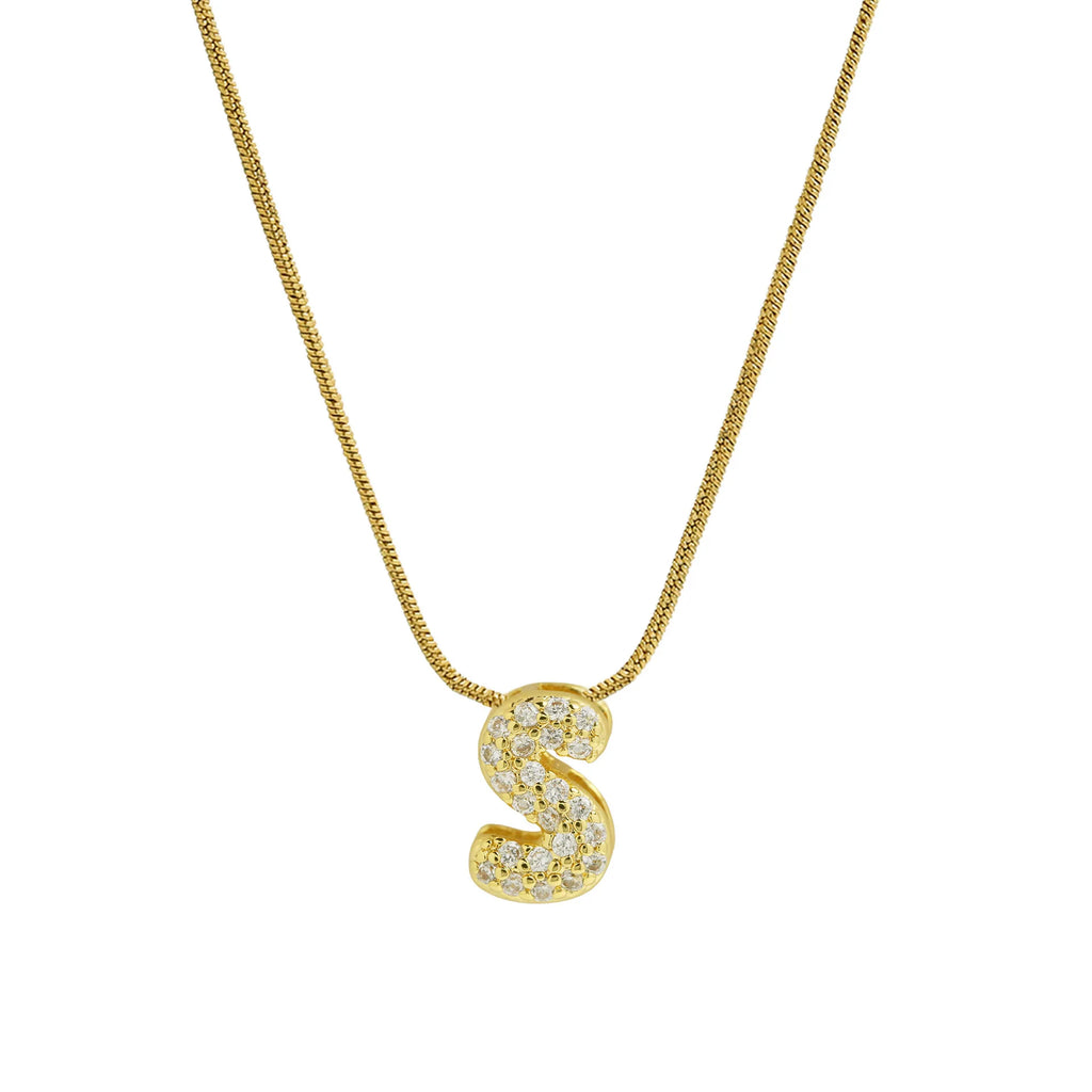 Collar con colgante de inicial con strass s
