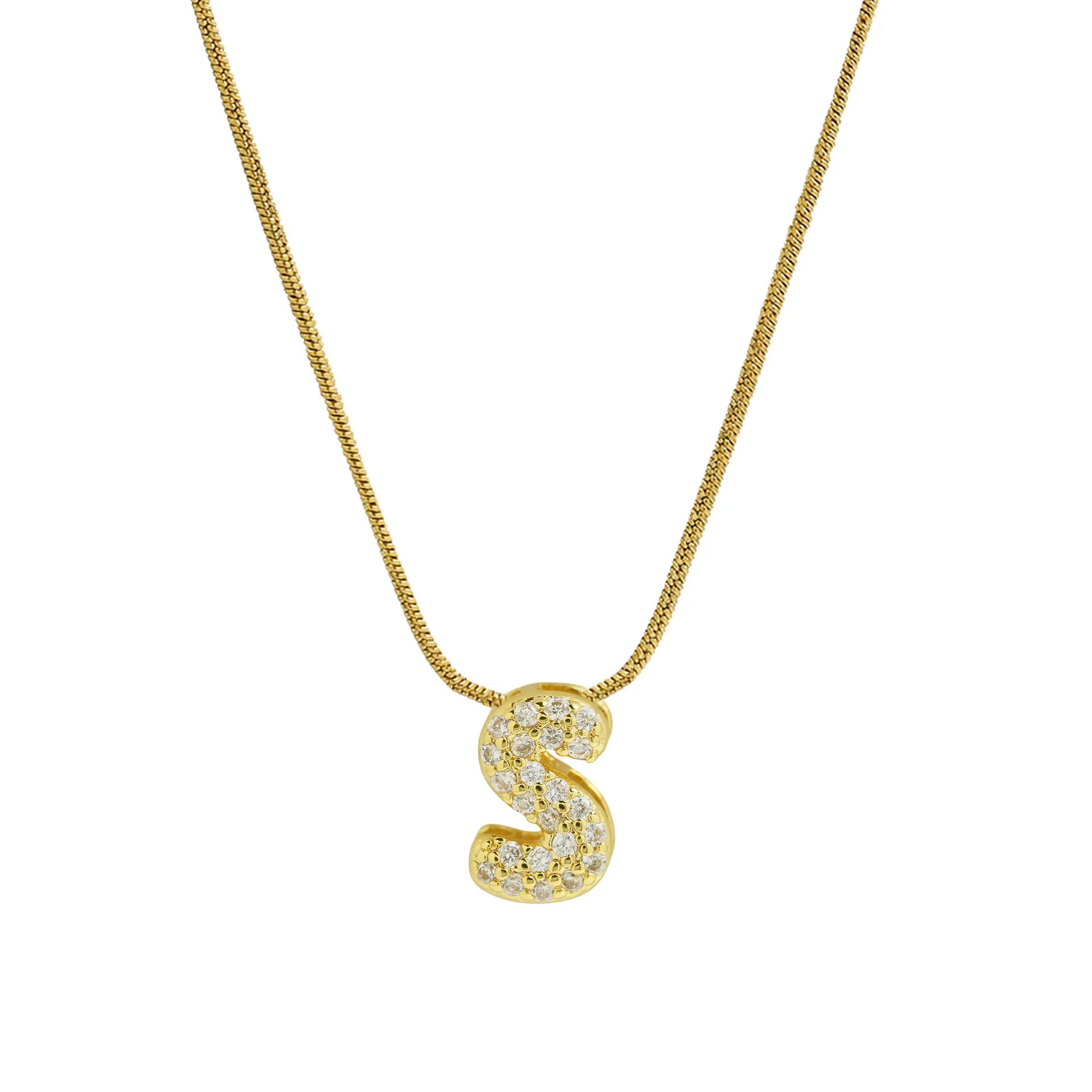 Collar con colgante de inicial con strass s