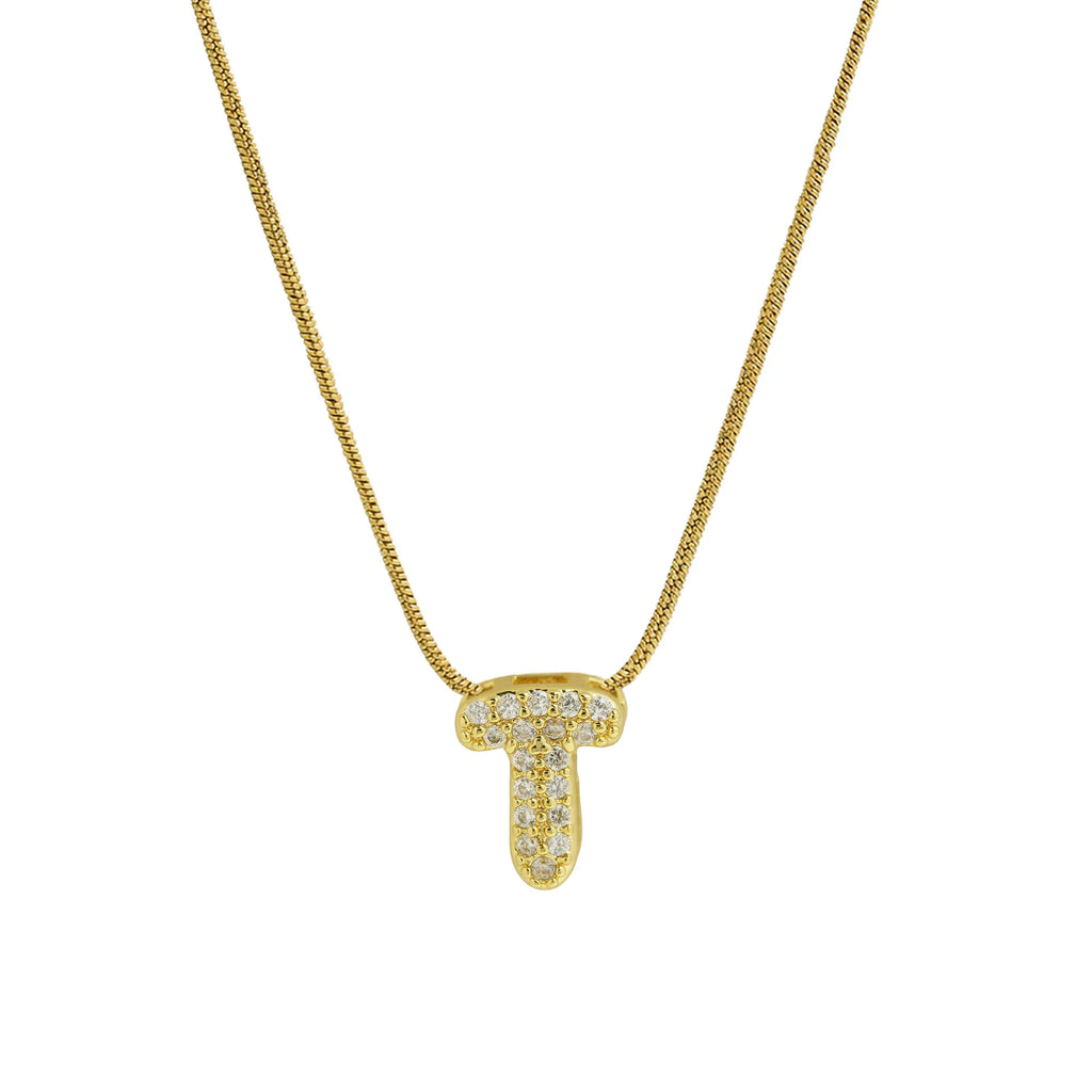 Collar con colgante de inicial con strass t