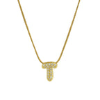 Collar con colgante de inicial con strass t