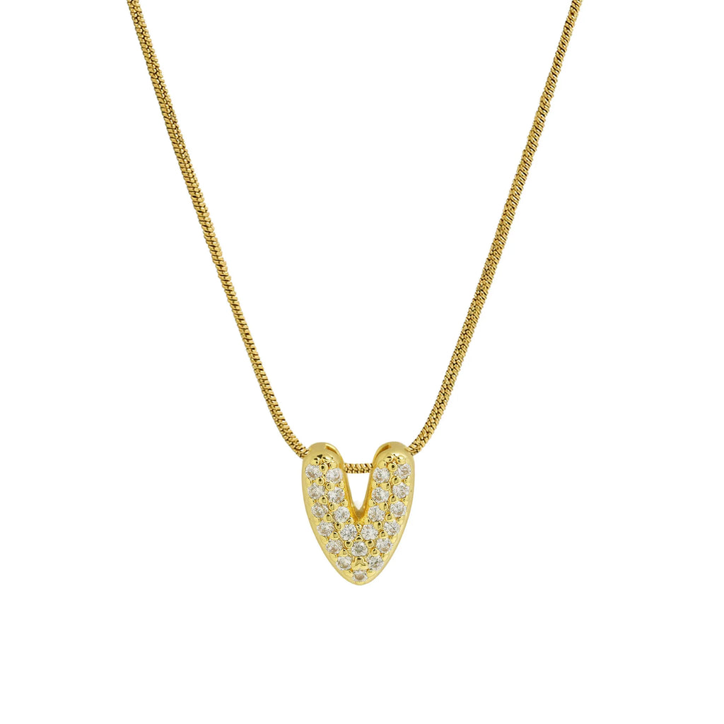Collar con colgante de inicial con strass v