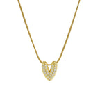 Collar con colgante de inicial con strass v