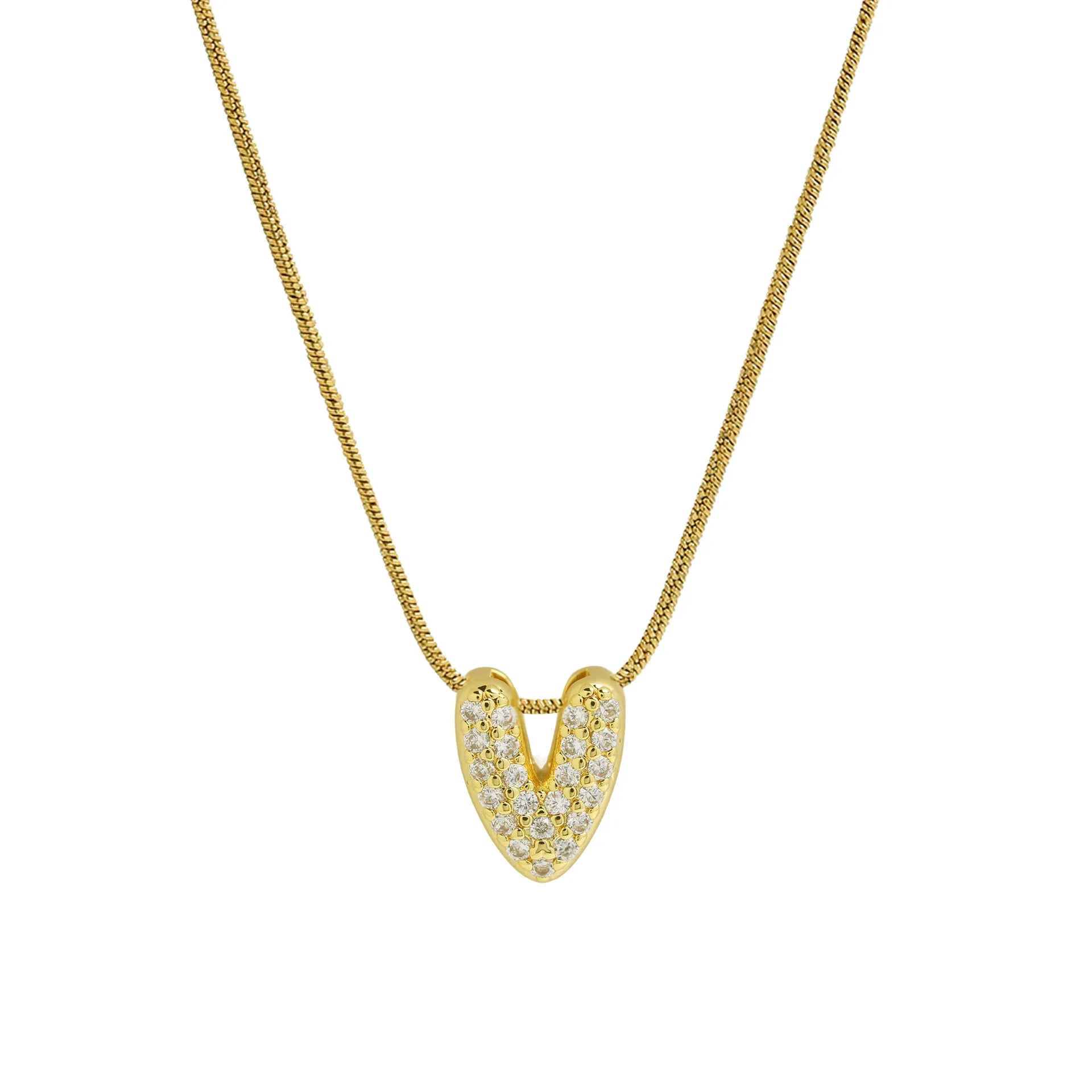 Collar con colgante de inicial con strass v