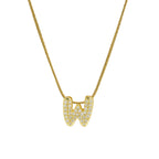Collar con colgante de inicial con strass w