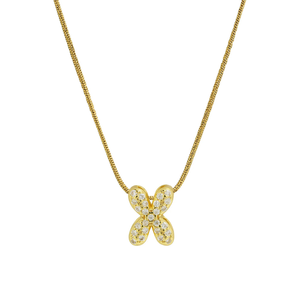 Collar con colgante de inicial con strass x