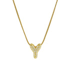 Collar con colgante de inicial con strass y