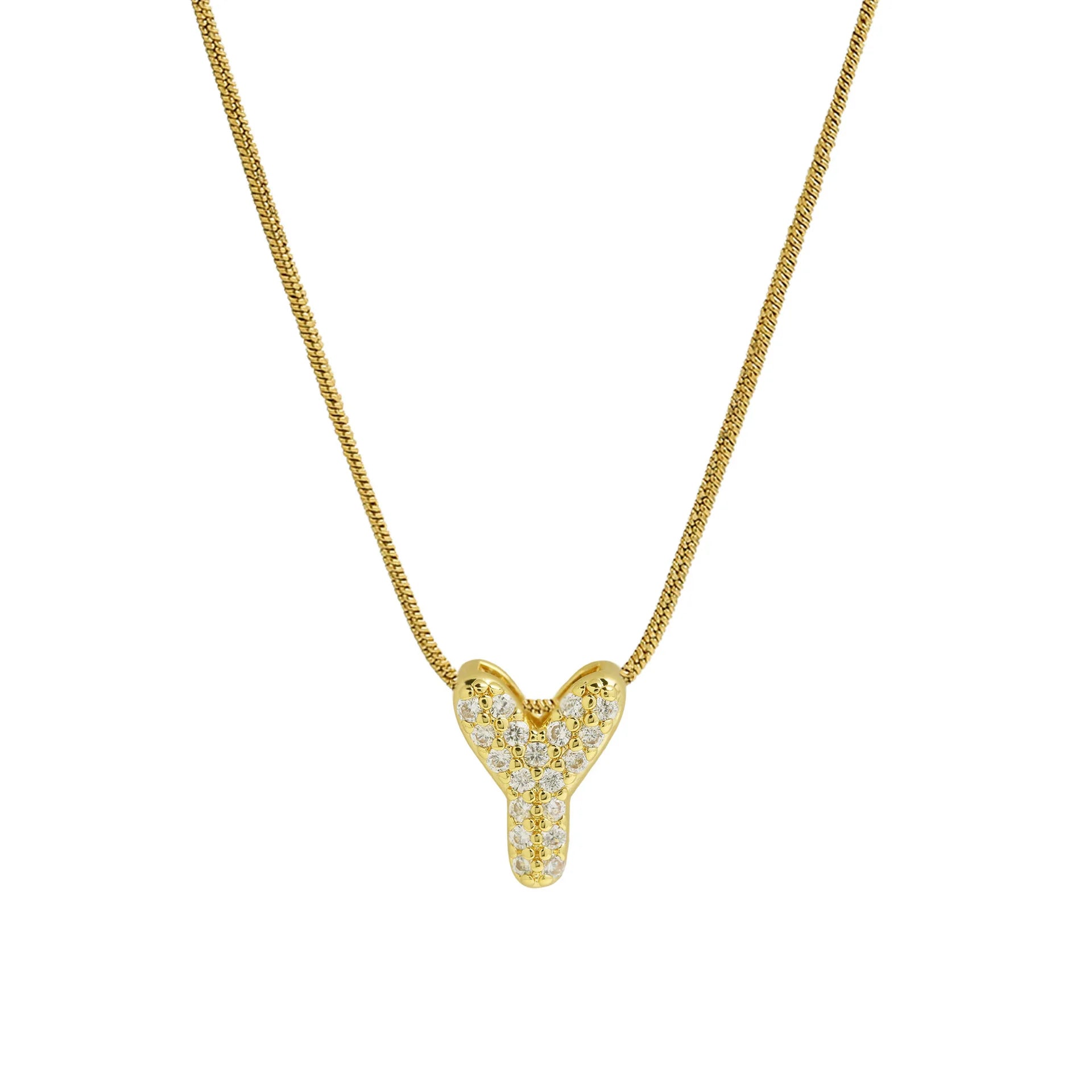 Collar con colgante de inicial con strass y