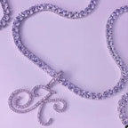 Collar gargantilla con colgante de inicial y strass k