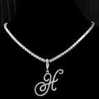 Collar gargantilla con colgante de inicial y strass h