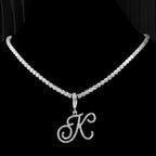 Collar gargantilla con colgante de inicial y strass k