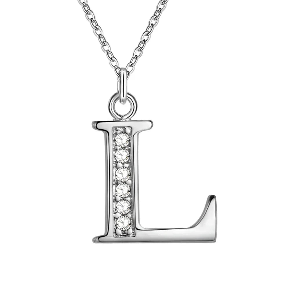 Collar largo con colgante inicial l