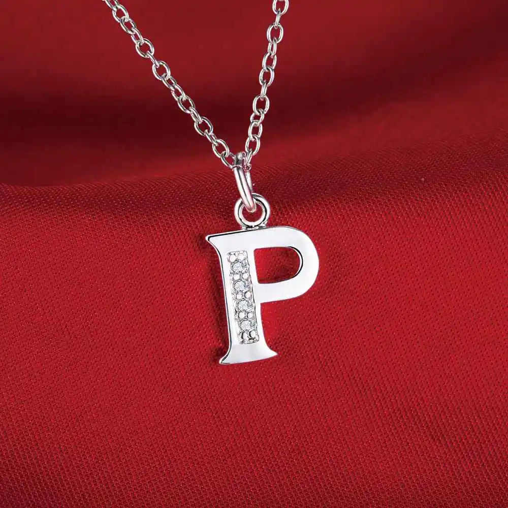 Collar largo con colgante inicial p