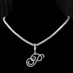 Collar gargantilla con colgante de inicial y strass p