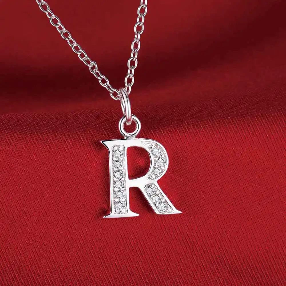 Collar largo con colgante inicial r