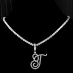 Collar gargantilla con colgante de inicial y strass t