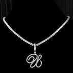 Collar gargantilla con colgante de inicial y strass u