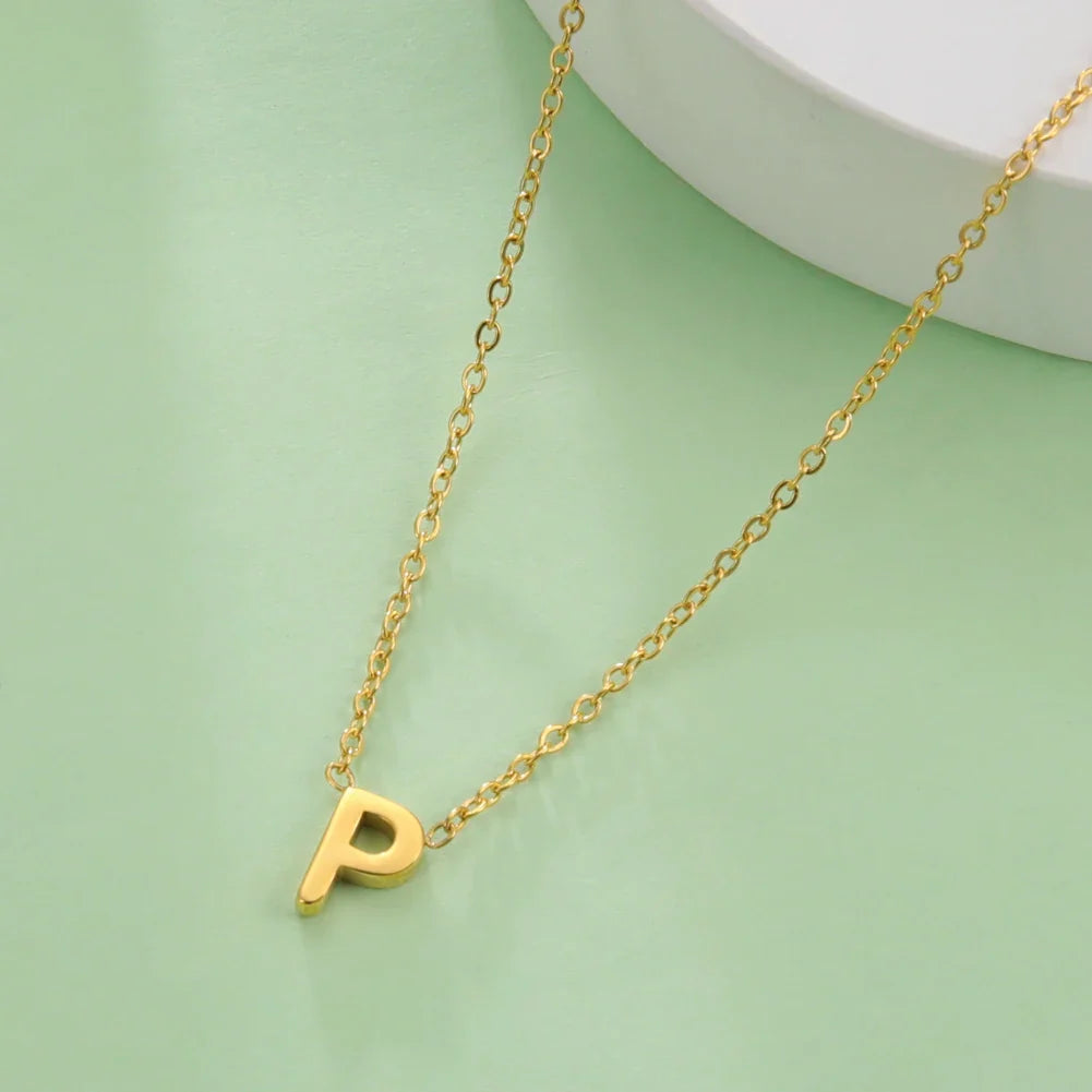 Collar con colgante de inicial - letra 