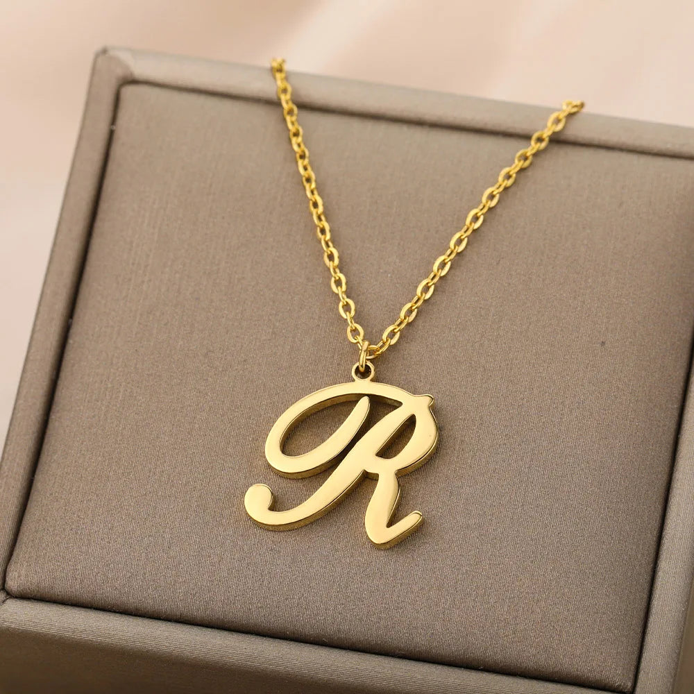 Collar con colgante con inicial para mujer 