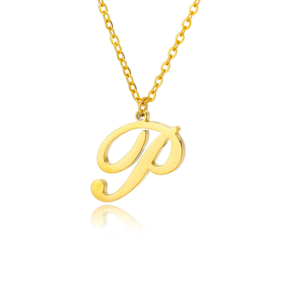 Collar con colgante con inicial para mujer p