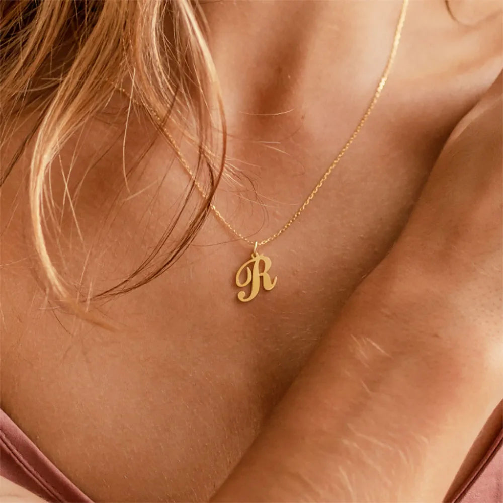 Collar con colgante con inicial para mujer r