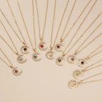Collar con Colgante de Luna en Strass Piedra de Nacimiento