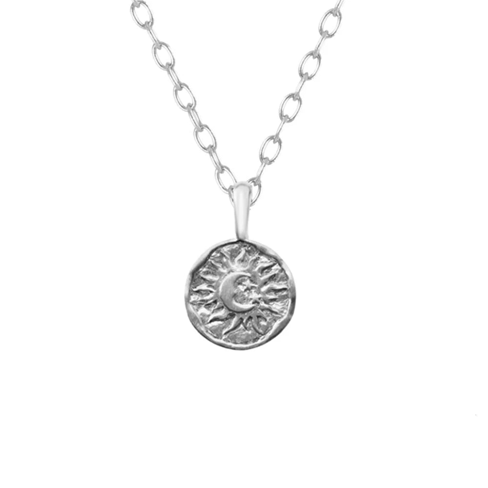 Collar con colgante de luna para mujer plata