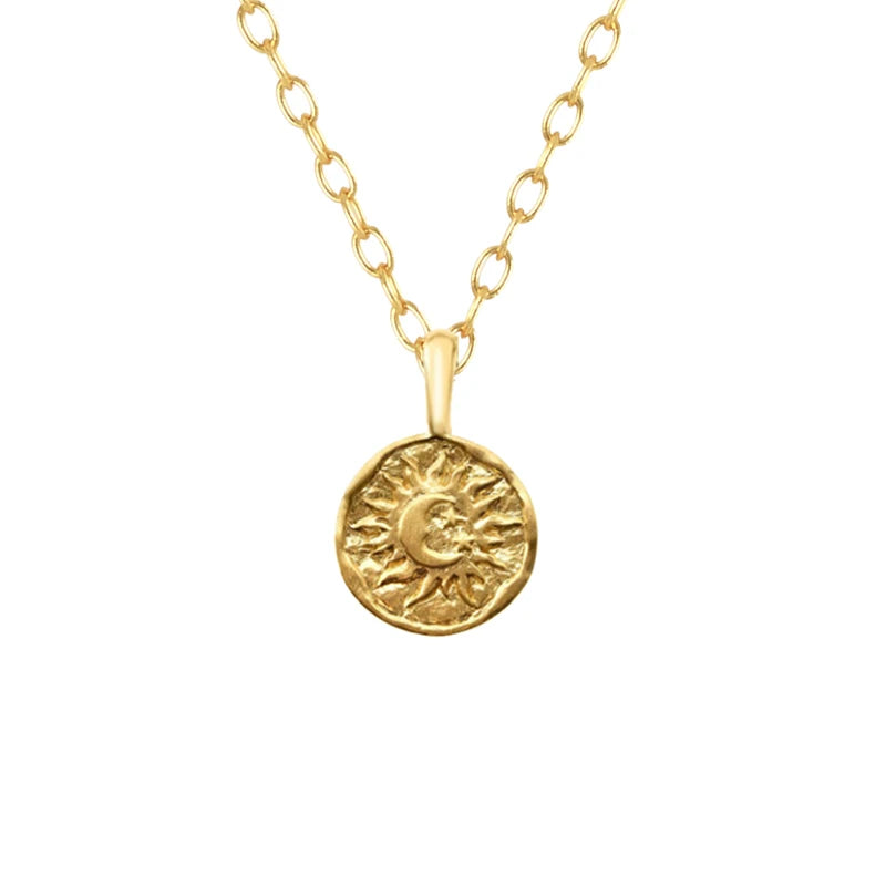 Collar con colgante de luna para mujer oro