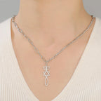Collar con colgante de Menorá Mesiánica y la estrella de David en plata