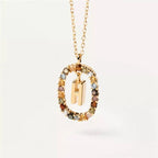 Collar con colgante ovalado inicial h