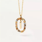 Collar con colgante ovalado inicial i