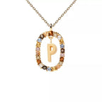 Collar con colgante ovalado inicial p