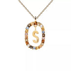Collar con colgante ovalado inicial s