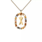Collar con colgante ovalado inicial x