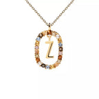 Collar con colgante ovalado inicial z
