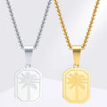 Collar con colgante de palmera geométrica dorado