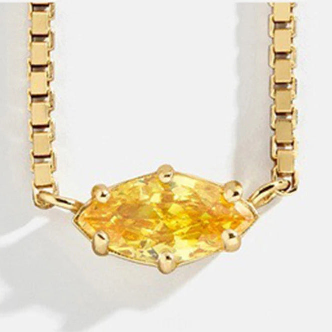 Collar con colgante de piedra de nacimiento con forma de ojo noviembre