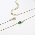 Collar con colgante de piedra de nacimiento con forma de ojo