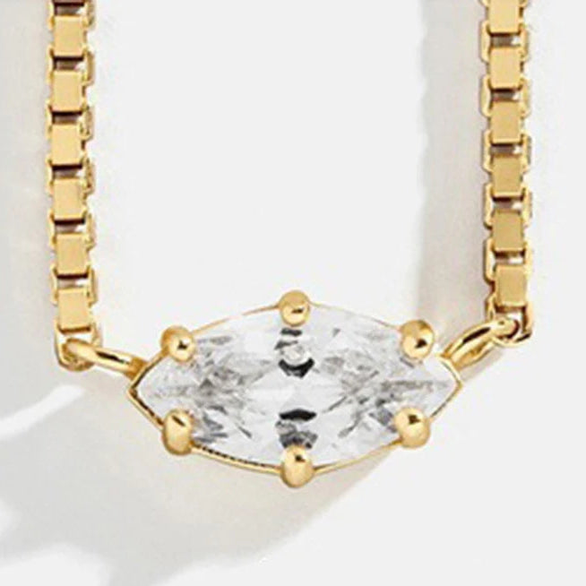 Collar con colgante de piedra de nacimiento con forma de ojo abril