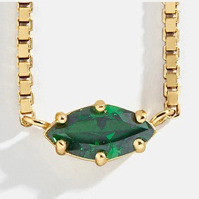 Collar con colgante de piedra de nacimiento con forma de ojo mayo