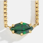 Collar con colgante de piedra de nacimiento con forma de ojo mayo
