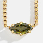 Collar con colgante de piedra de nacimiento con forma de ojo agosto