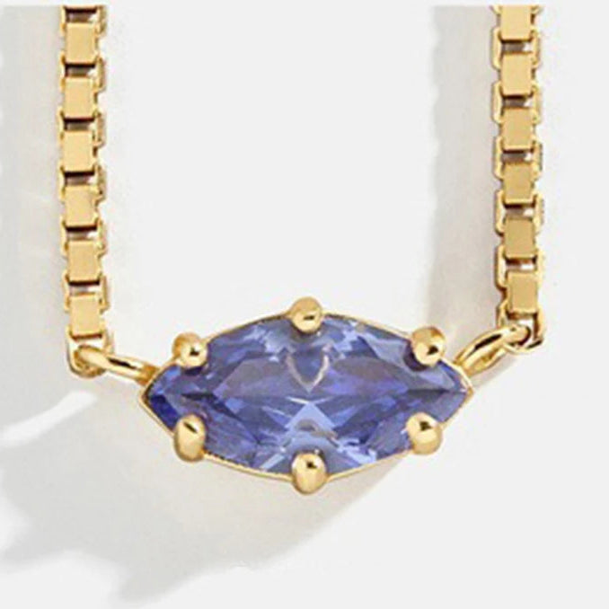 Collar con colgante de piedra de nacimiento con forma de ojo septiembre