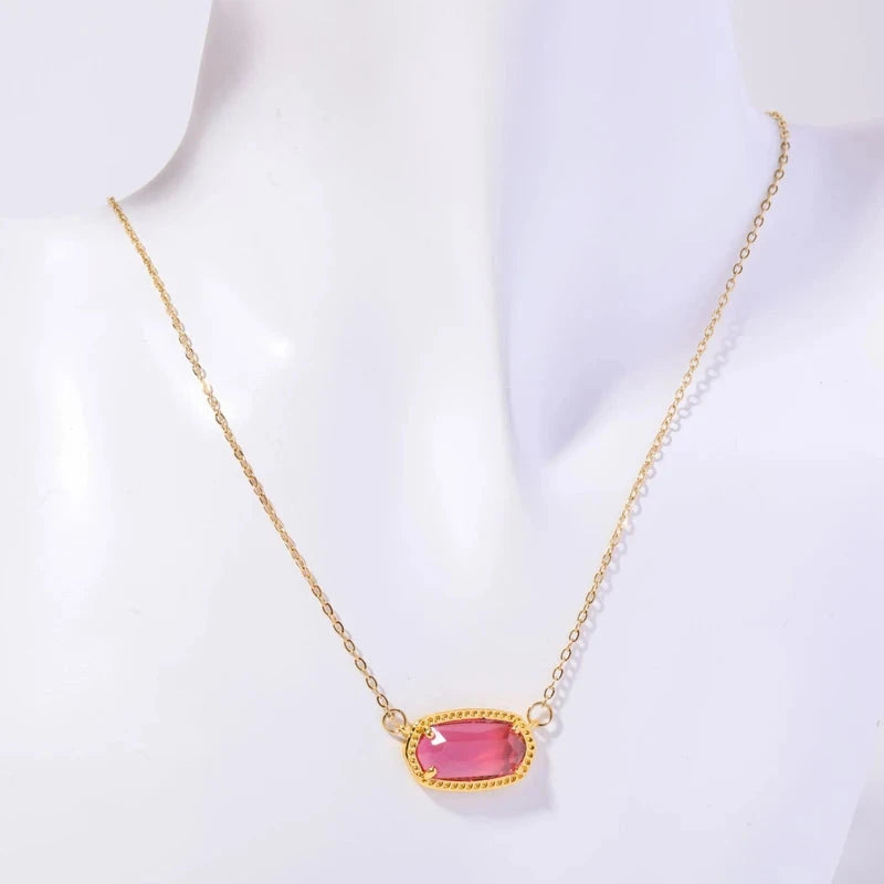 Collar con colgante de cristal de color signo del zodiaco