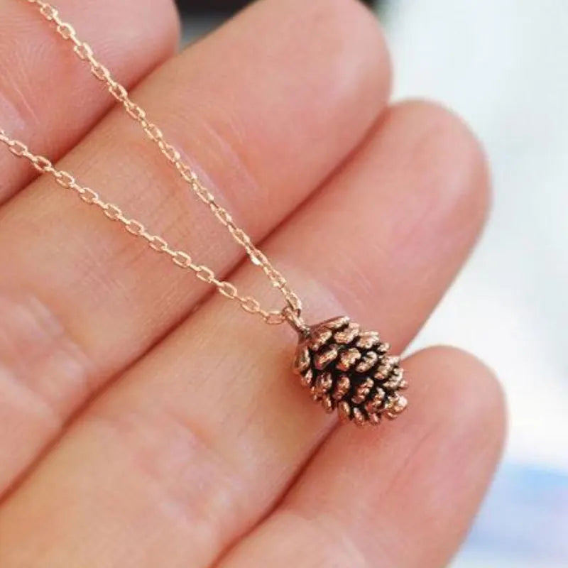 Collar con colgante de piña para mujer oro
